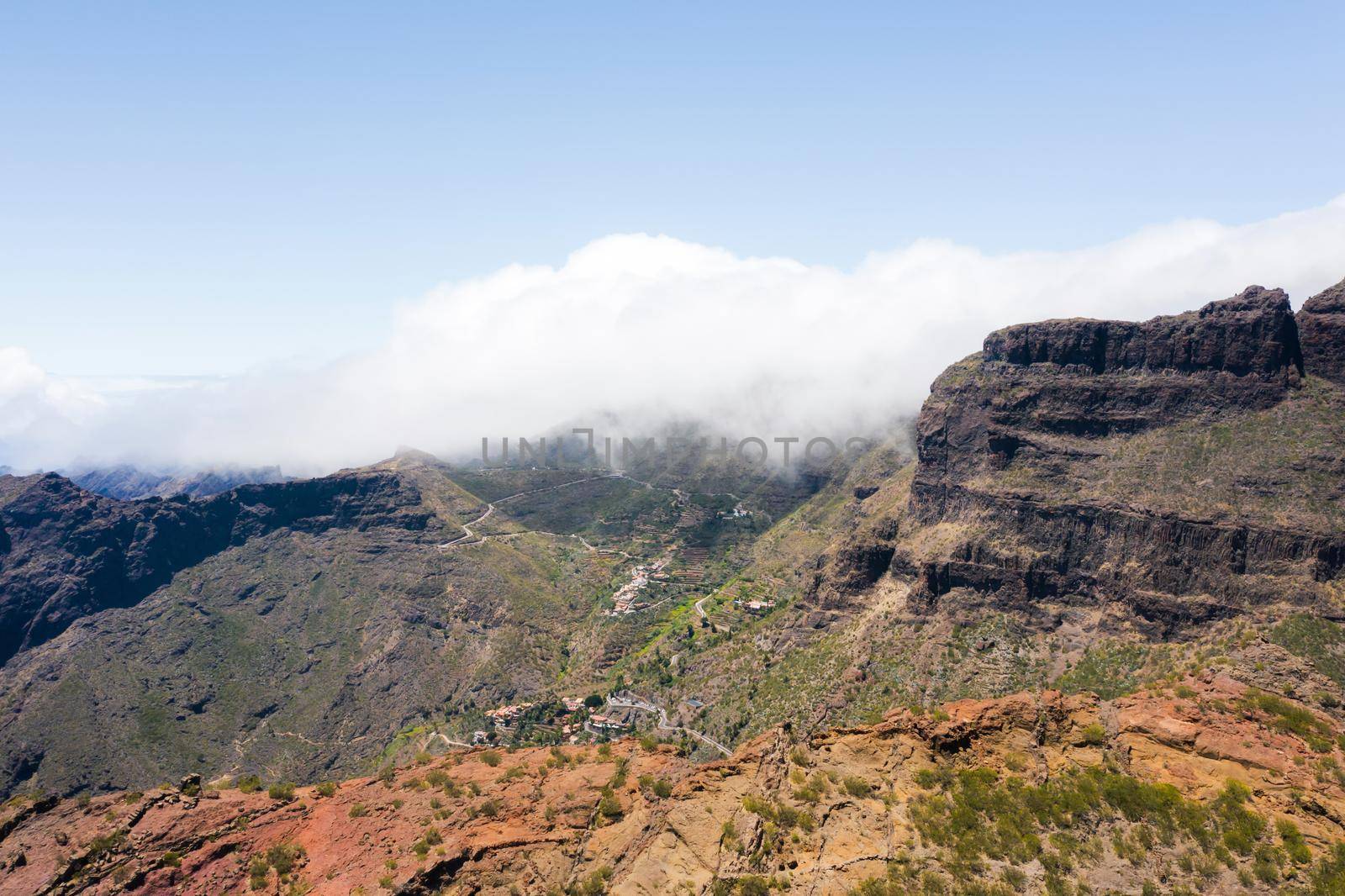 Mountain view, road in the mountains of the island of Tenerife. Canary Islands, Spain by Lobachad