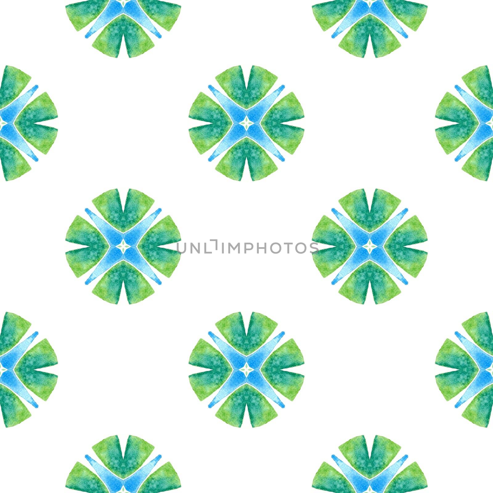 Green geometric chevron watercolor border. Green indelible boho chic summer design. Chevron watercolor pattern. Textile ready pretty print, swimwear fabric, wallpaper, wrapping.