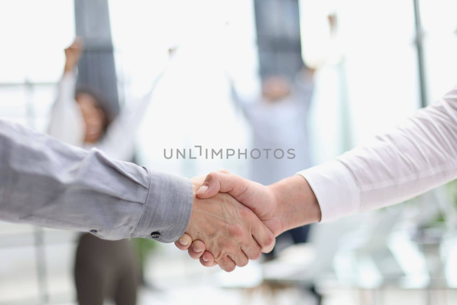 Businessman handshake for teamwork of business merger and acquisition,successful negotiate,hand shake