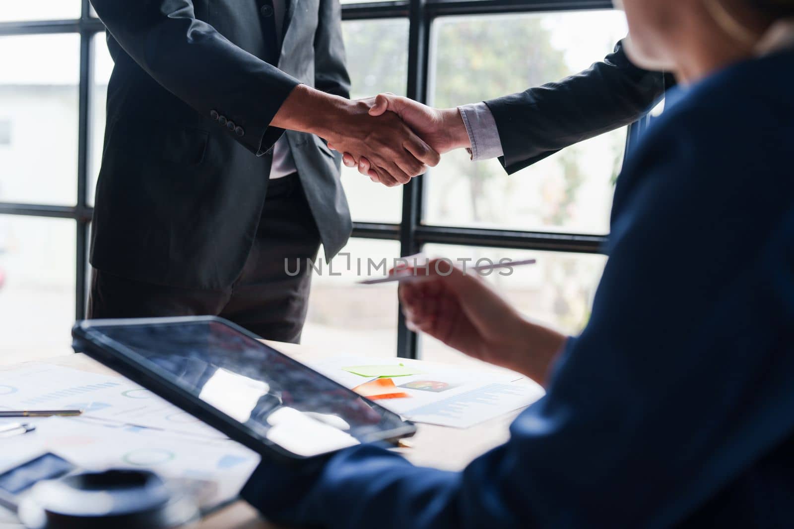 Business People Handshake Greeting Deal. acquisition, successful negotiation concept