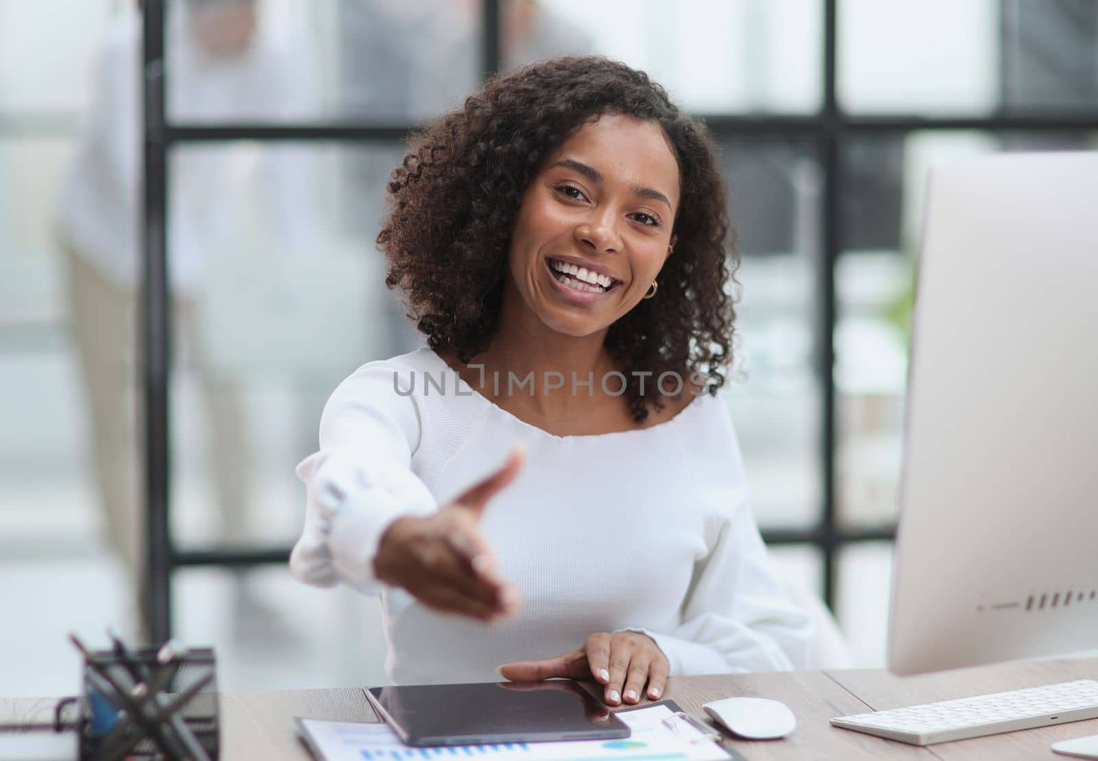 Let me show you around the office. Cropped shot of a young businesswoman