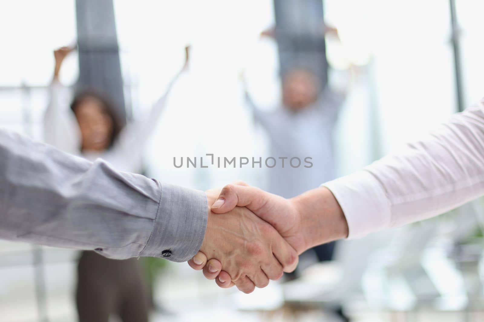 Businessman handshake for teamwork of business merger and acquisition,successful negotiate,hand shake