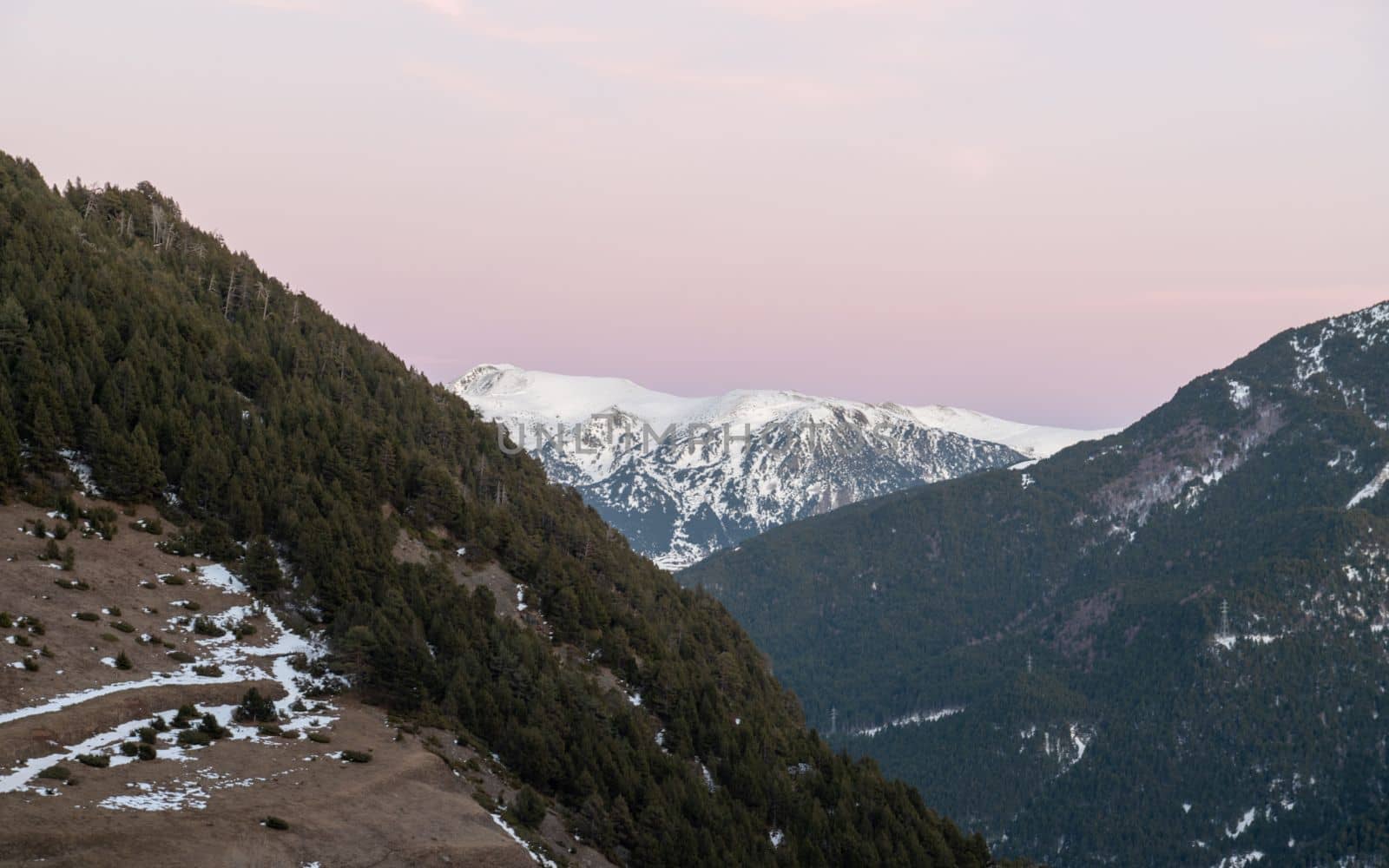 Countryside landscape in Andorra in the Pyrenees in Winter by martinscphoto