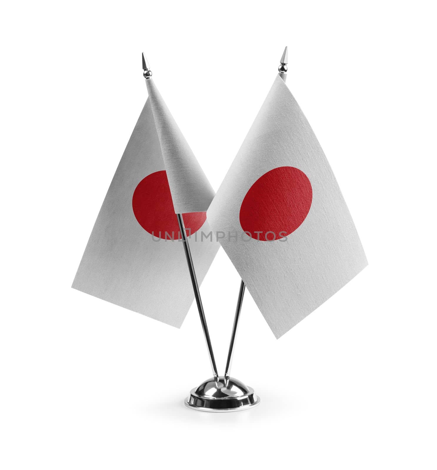 Small national flags of the Japan on a white background by butenkow