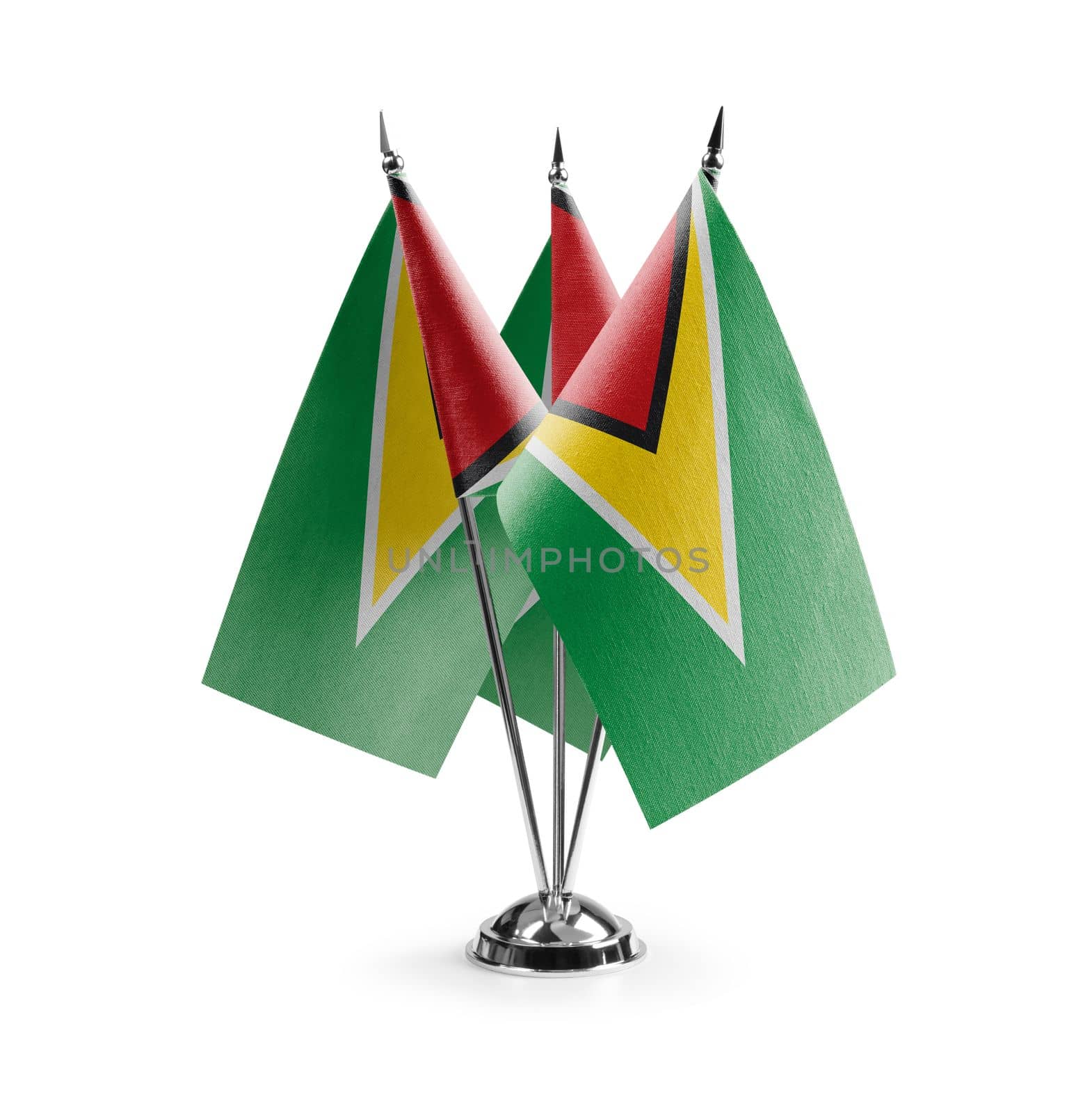 Small national flags of the Guyana on a white background by butenkow