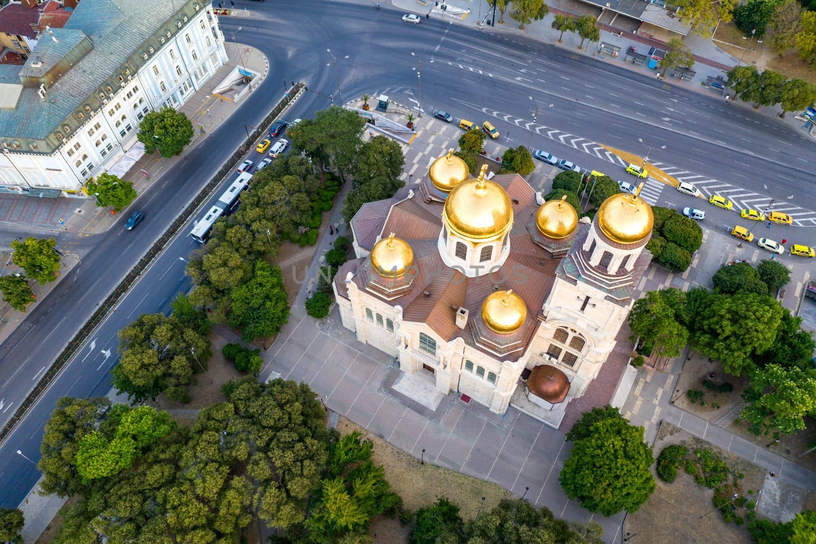 Aerial view of The Cathedral of the Assumption in Varna, Bulgaria	