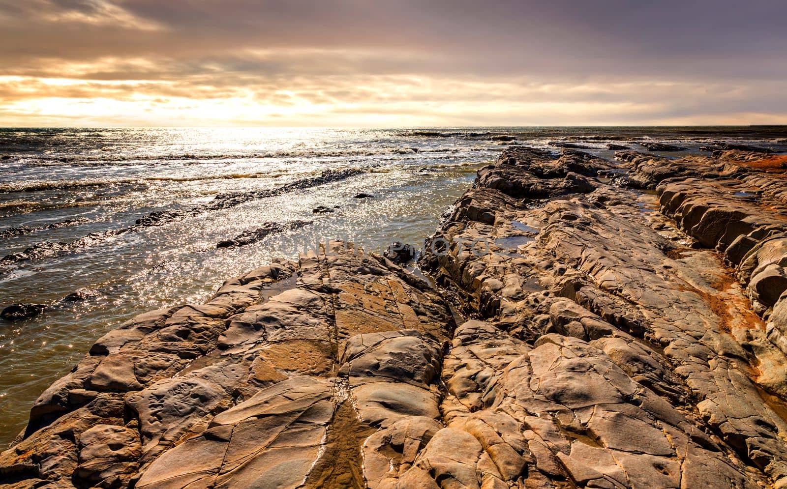 Beautiful cliffs of the Mediterranean. Rocks among the sea.