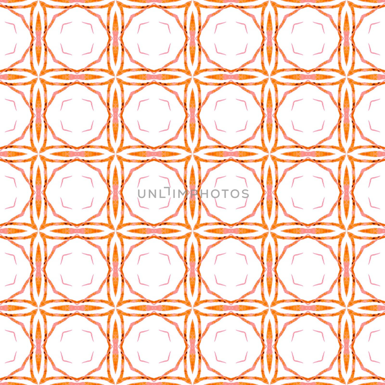 Green geometric chevron watercolor border. Orange good-looking boho chic summer design. Chevron watercolor pattern. Textile ready enchanting print, swimwear fabric, wallpaper, wrapping.