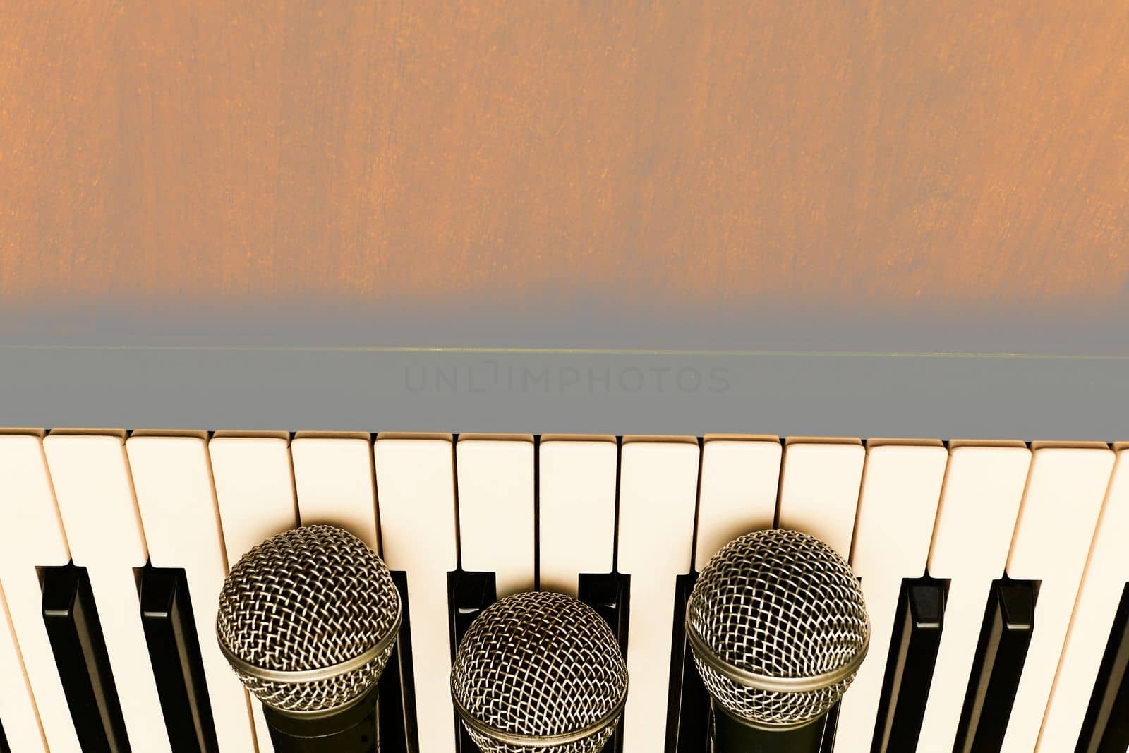 an instrument for converting sound waves into electrical energy variations which may then be amplified, transmitted, or recorded. Vocal microphone for singing karaoke