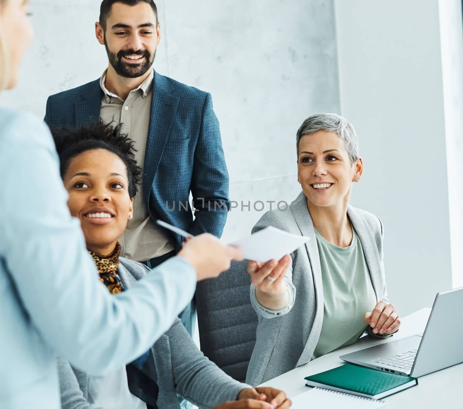 Group of young business people having a meeting or presentation and seminar in the office