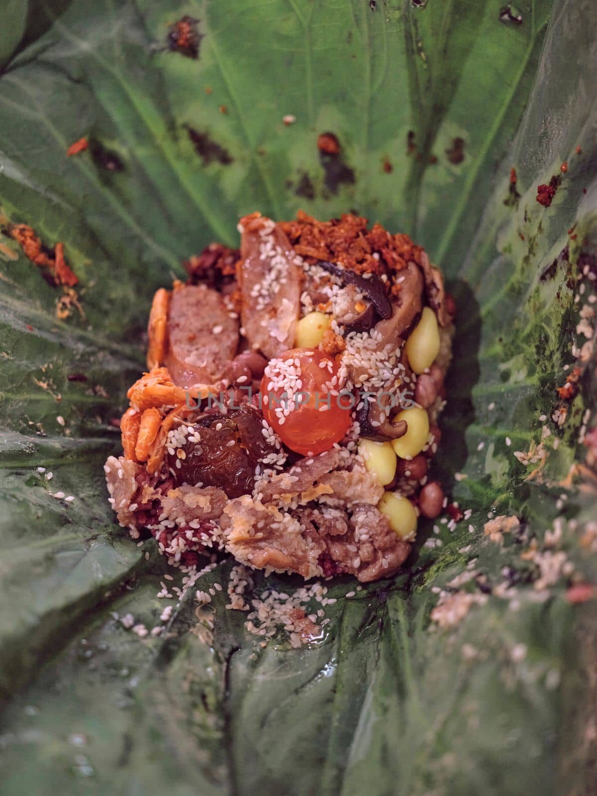 Rice Wrapped in Lotus Leaves . Thai food . by Hepjam