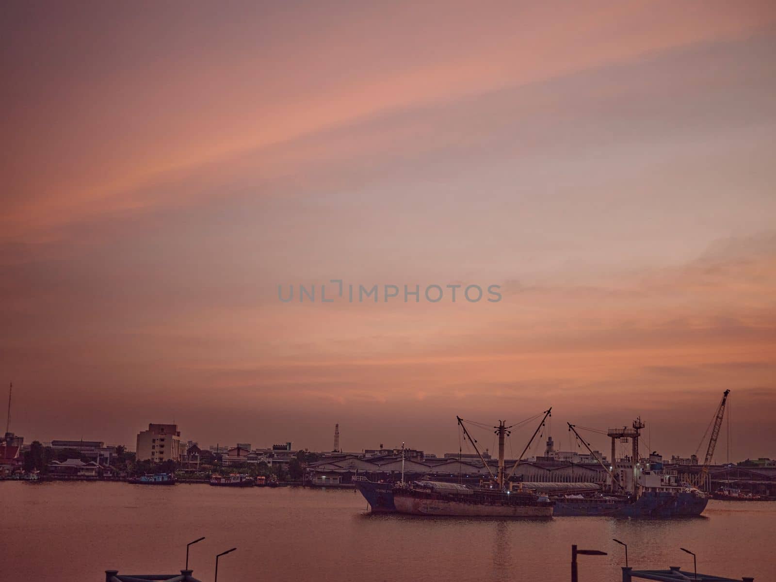 The sky is the miracle of Bangkok at the Chao Phraya River. by Hepjam