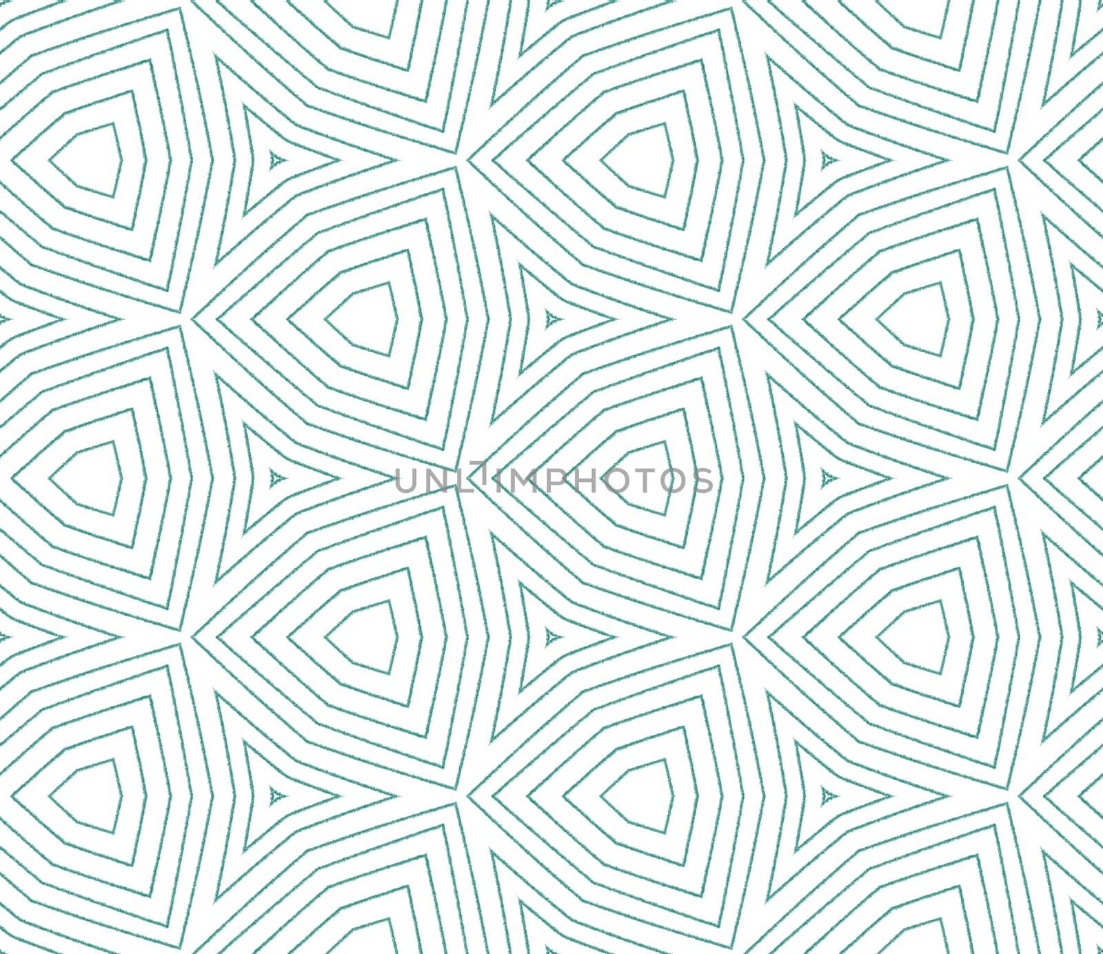 Mosaic seamless pattern. Turquoise symmetrical by beginagain