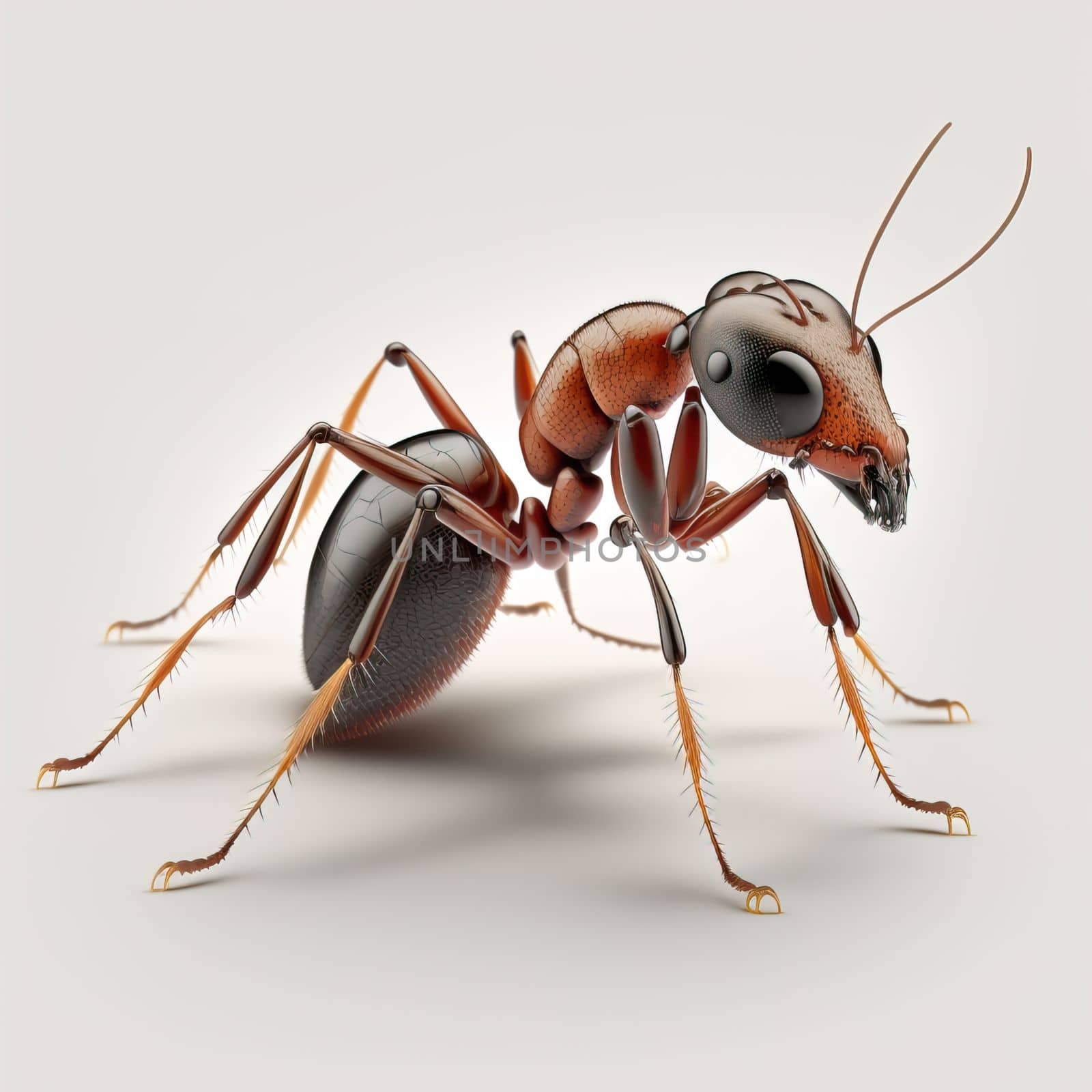 3D Rendered Solenopsis Invicta , Red Fire Ant, isolated white background. Download image