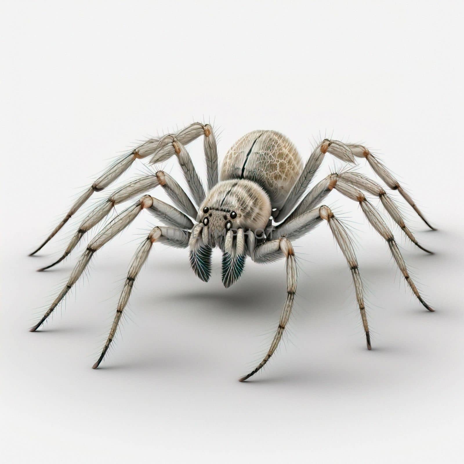 3D Render of Spider. White spider on white background. Download image