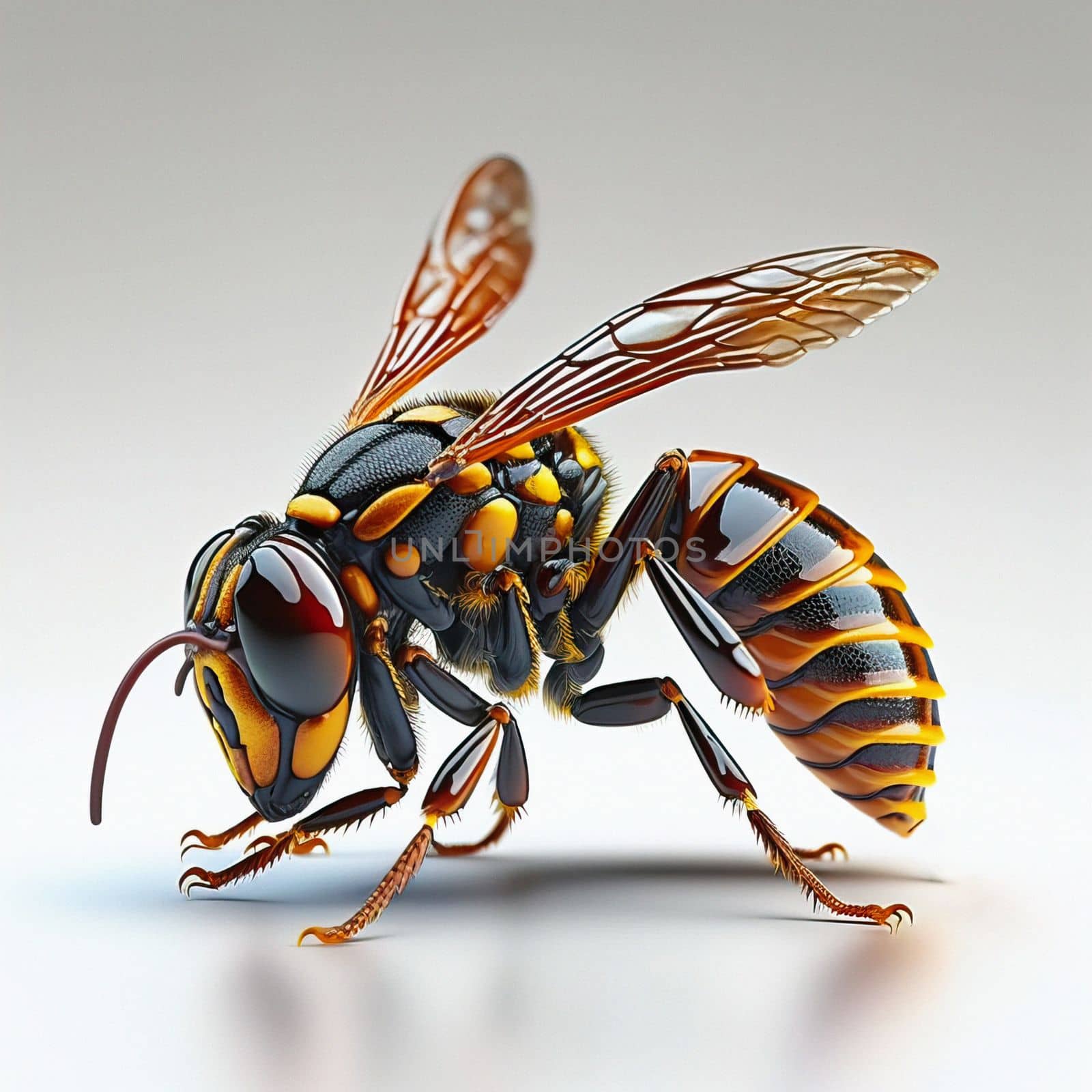 3d hornet render modelling images. Bee isolated on white background. Download image