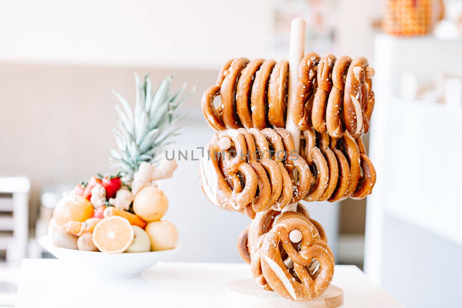 Traditional German savory lye pretzel with salt by Ciorba