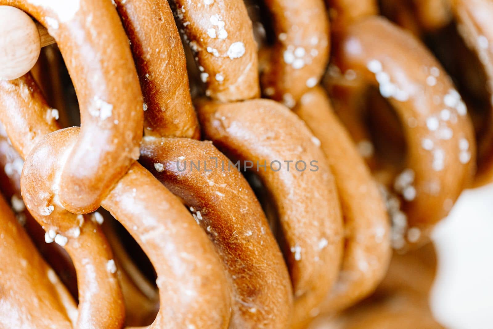 Bretzel or Pretzel, original German recipe. Poster banner for bakery coffee shop menu. Oktoberfest card. Copy space