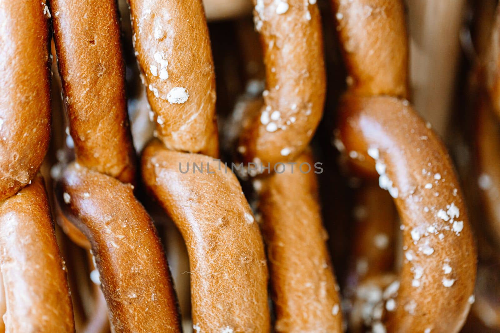 Bretzel or Pretzel, original German recipe. Poster banner for bakery coffee shop menu. Oktoberfest card. Copy space