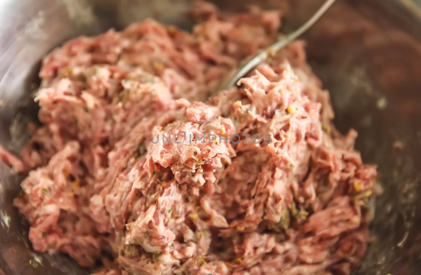 Minced meat close up. by nightlyviolet