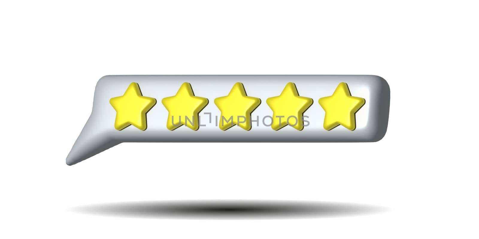 Bubble speech with five stars. 3d illustration. by AnastasiaPen