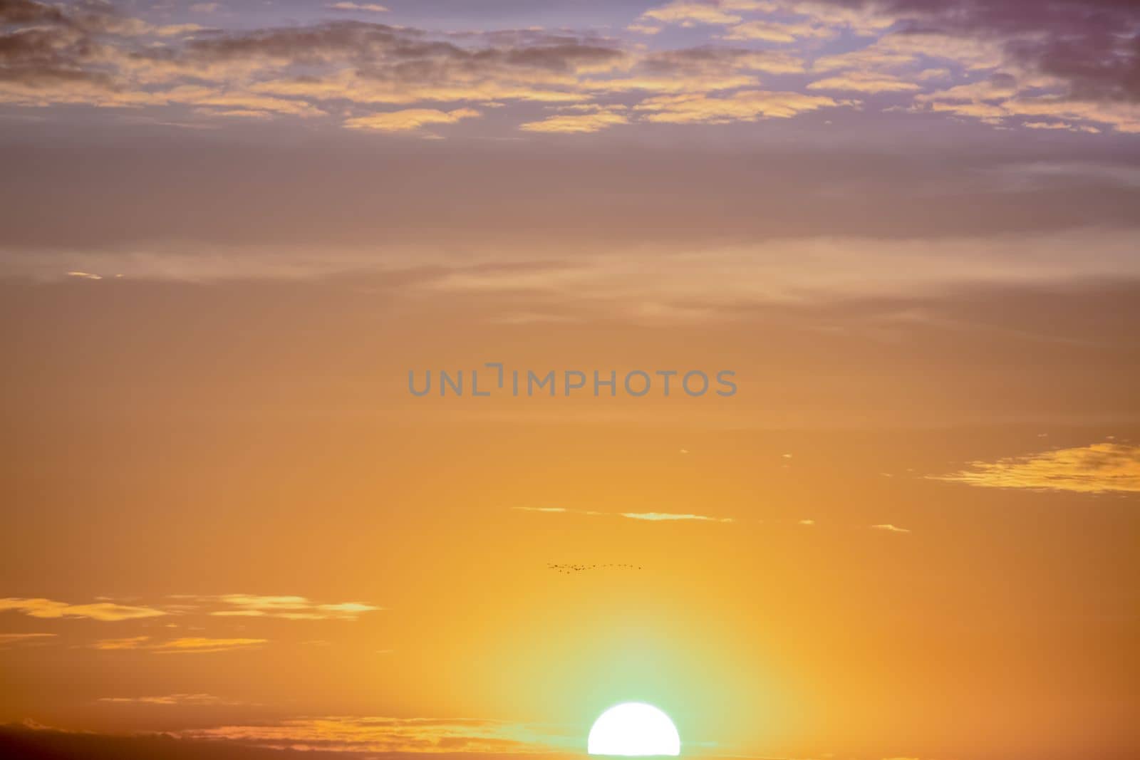 Rising sun and dramatic sky panorama sky with clouds on sunrise and sunset time, Florida, United States