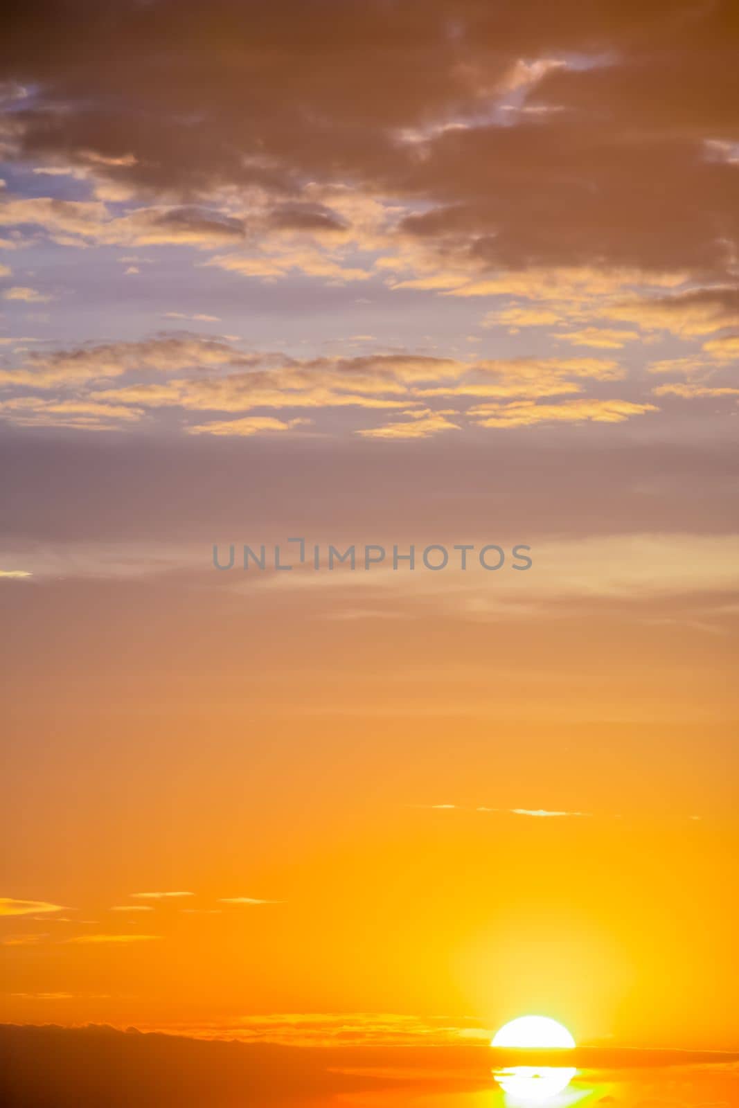 Rising sun and dramatic sky panorama sky with clouds on sunrise and sunset time, Florida, United States