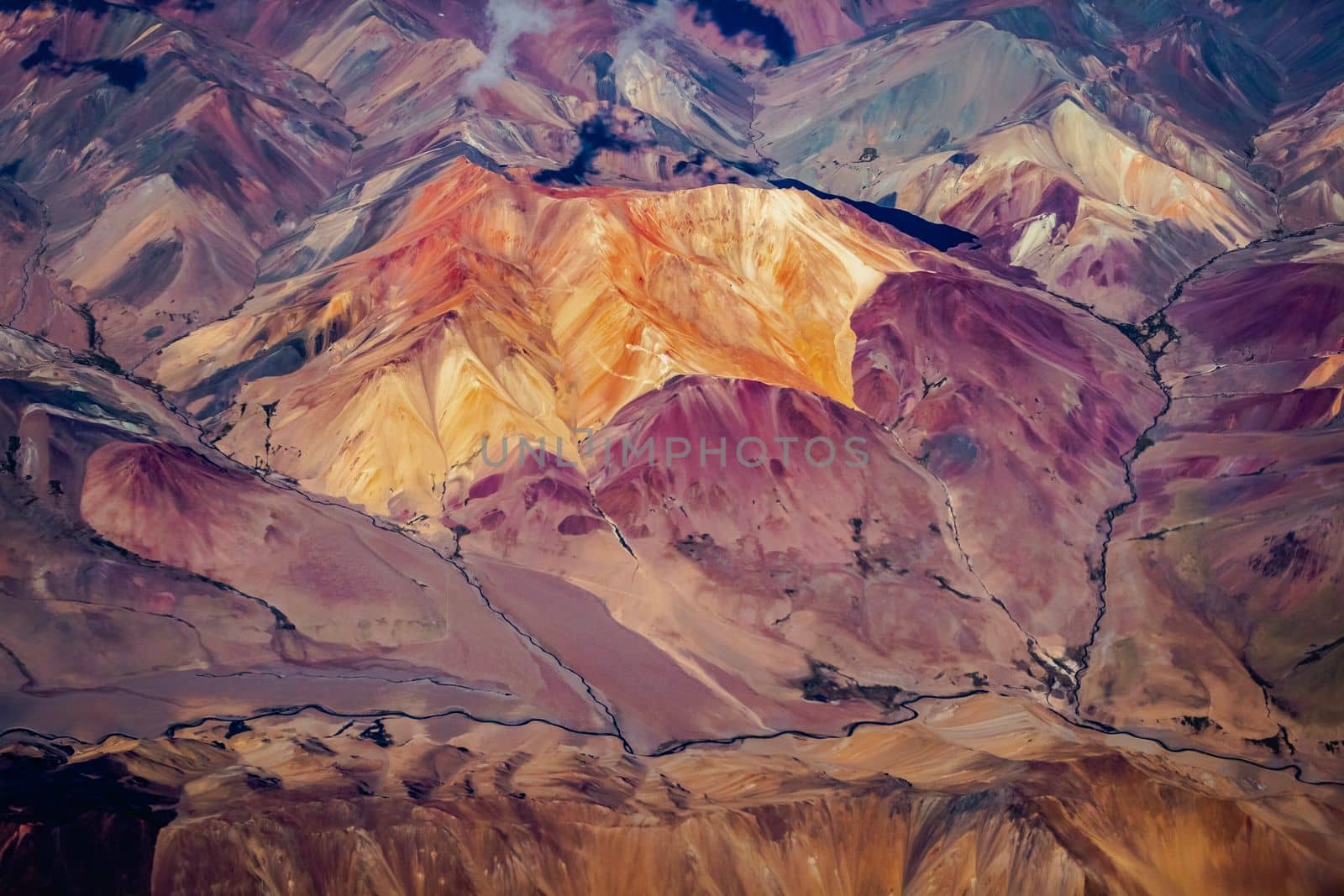 Atacama Desert dramatic volcanic landscape at Sunset, Northern Chile, South America