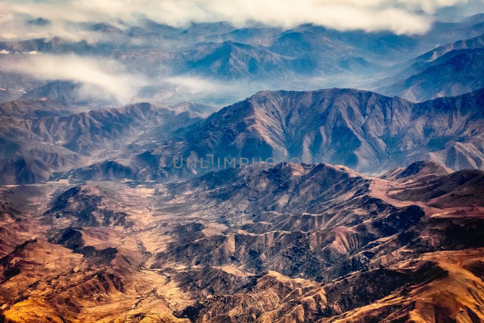 Atacama Desert dramatic volcanic landscape at Sunset, Northern Chile, South America