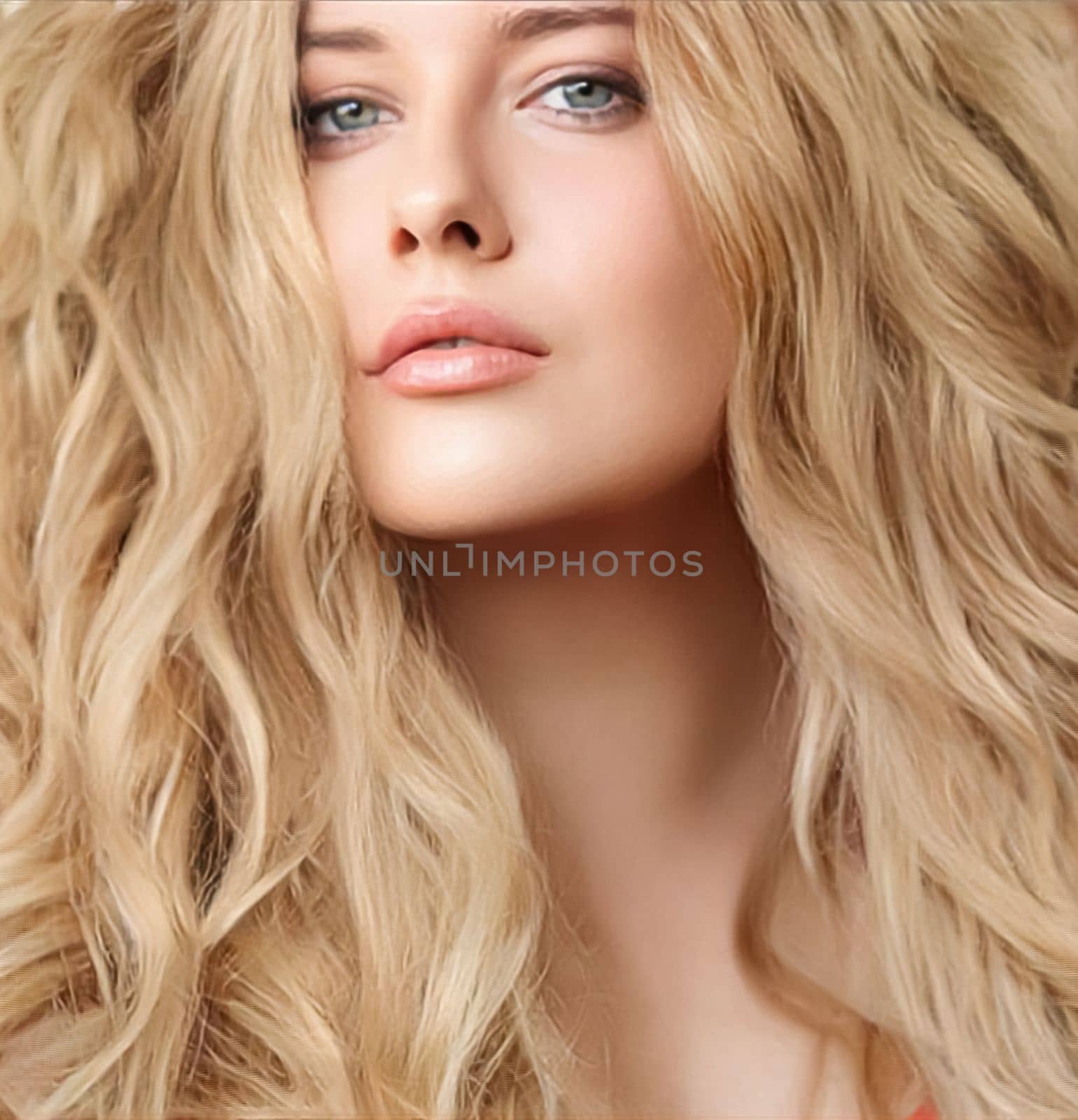 Hairstyle, beauty and hair care, beautiful blonde woman with long blond hair, glamour portrait for hair salon and haircare brand