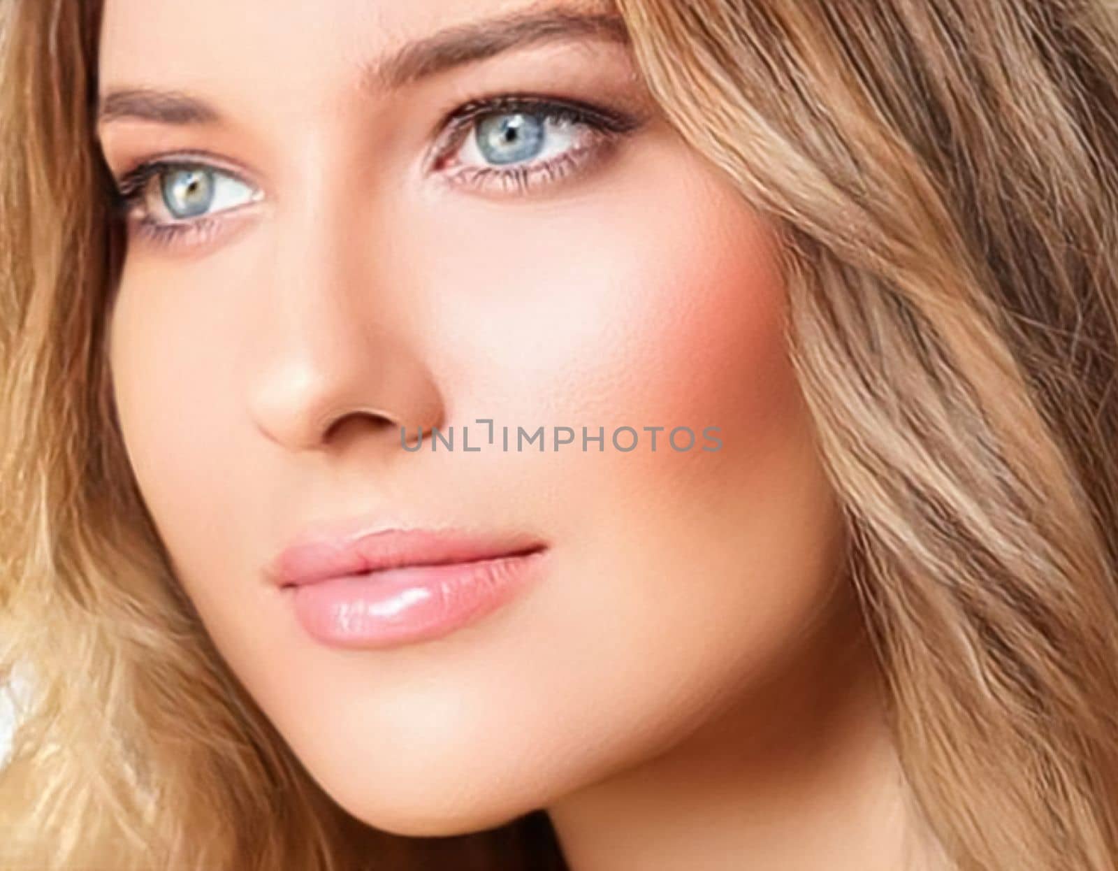 Beauty, skincare and make-up, portrait of beautiful woman, female model face close-up for skin care and makeup branding