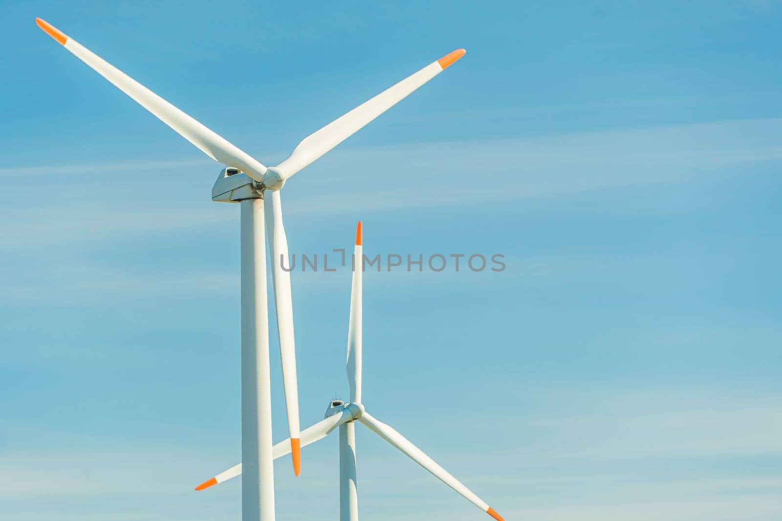 Green energy on wind turbines and wind turbines. Alternative energy sources and renewable energy sources. Power generation and generators of power plants.Wind farm and wind,environmental conservation by YevgeniySam