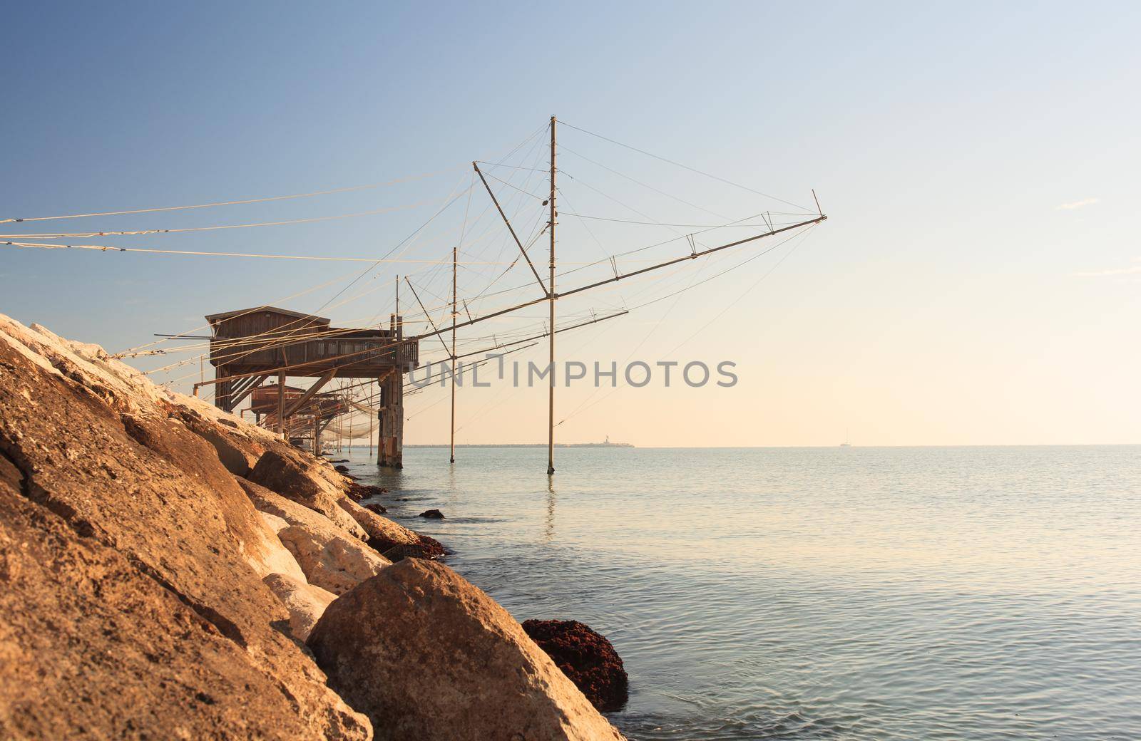 Casoni, ancient stilt house of fisher man in Sottomarina. Chioggia