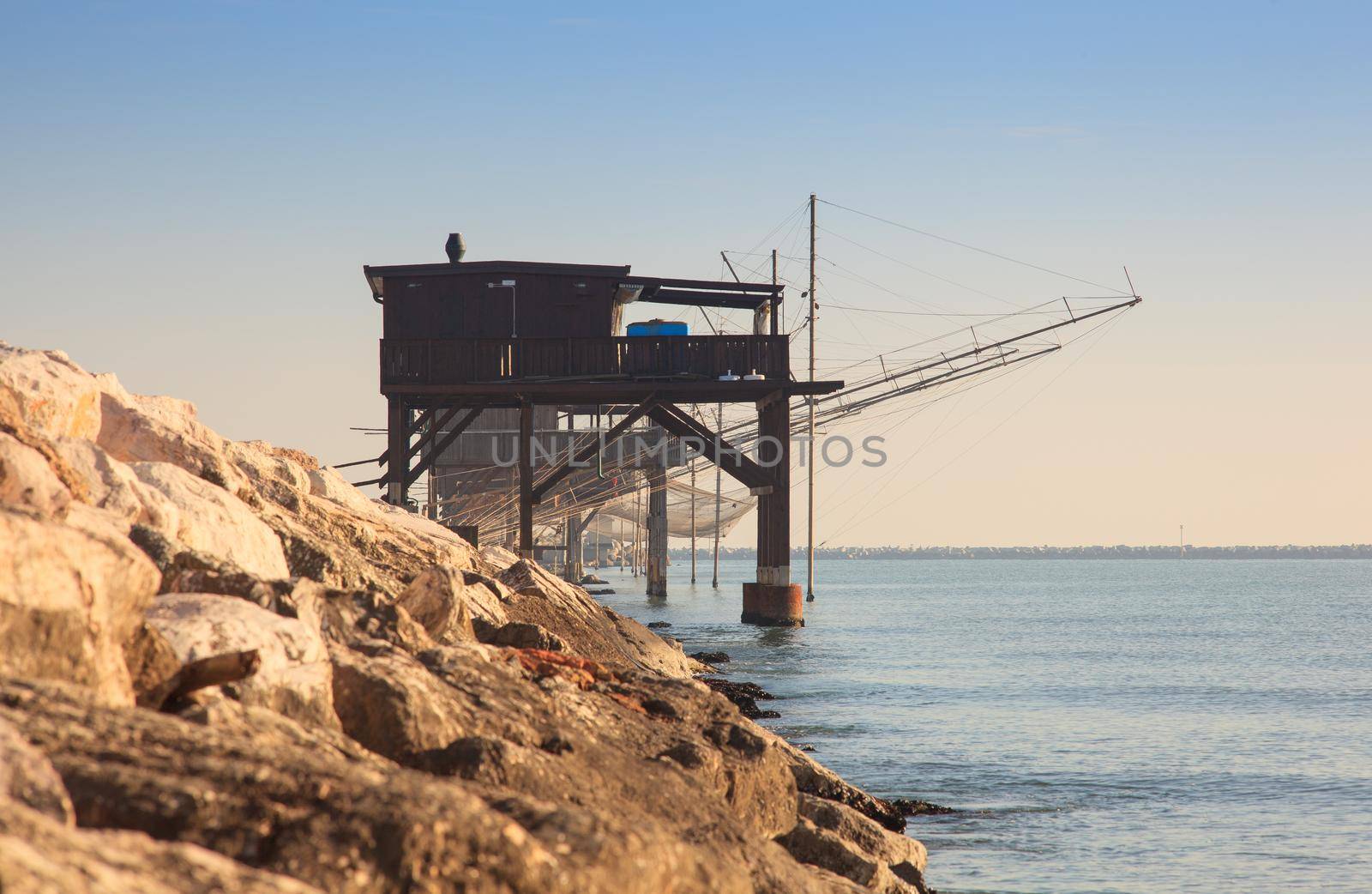 Casoni, ancient stilt house of fisher man in Sottomarina. Chioggia