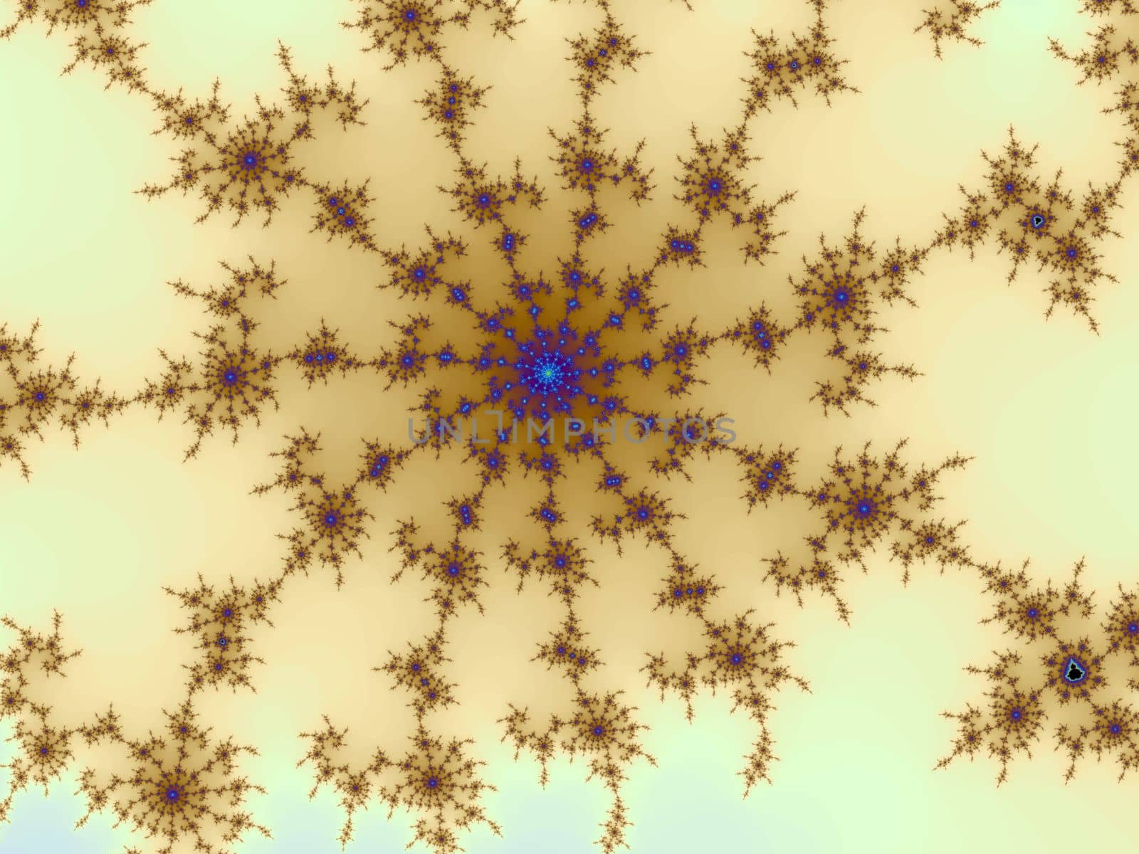 3D-Illustration of a beautiful zoom into the infinite mathematical mandelbrot set fractal