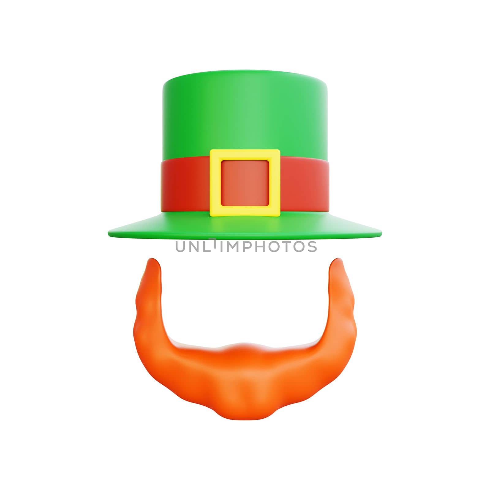 3d rendering of st patrick day mask mascot icon