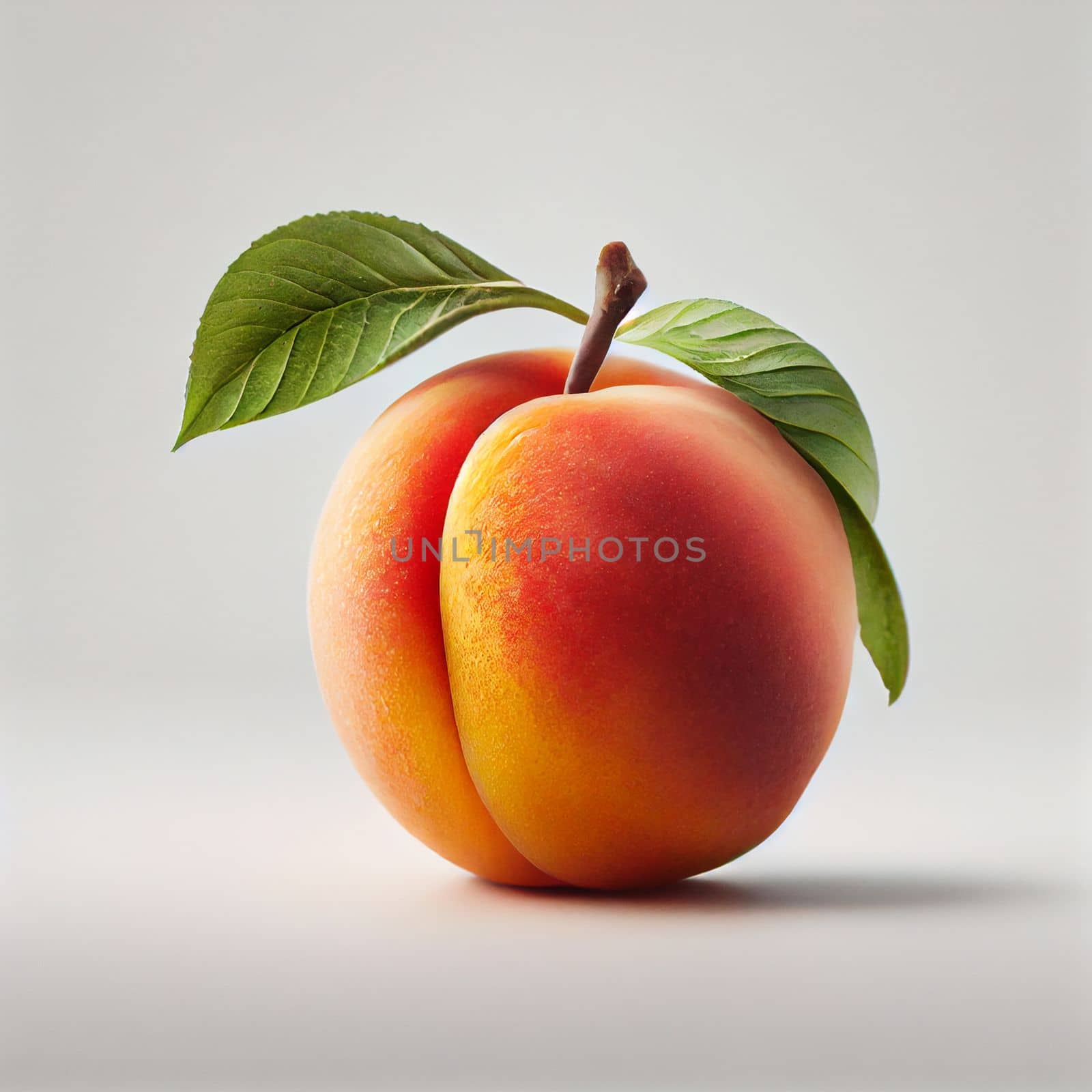 Peach fruit isolated on white background. by FokasuArt