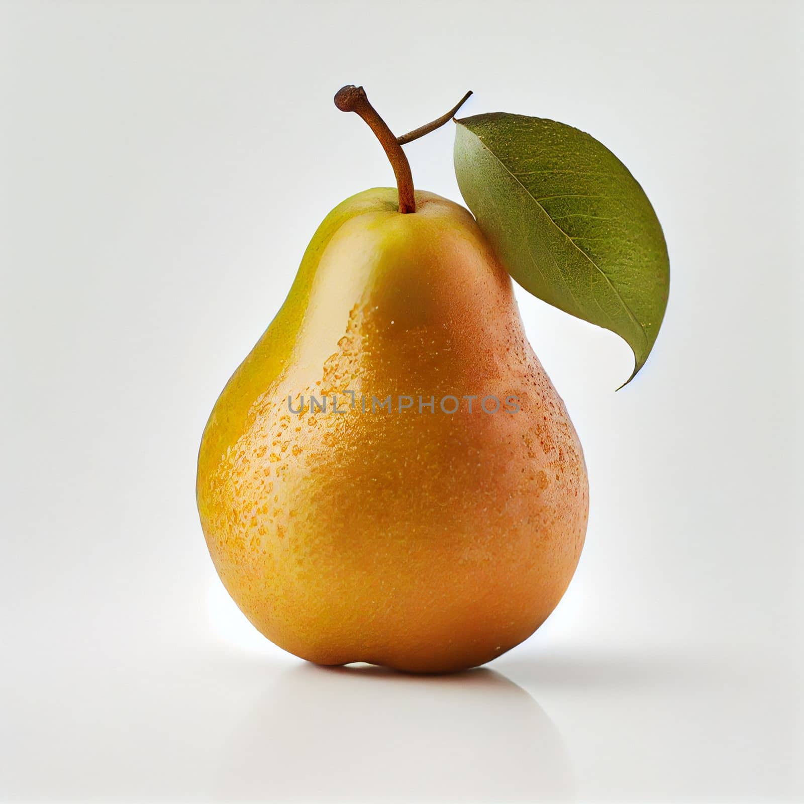 Pear fruit isolated on white background.