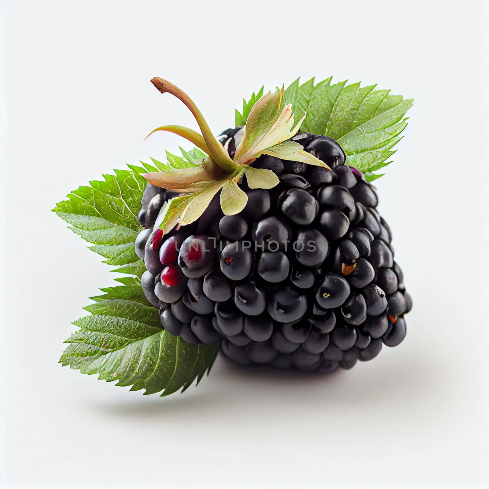 Blackberry fruit isolated on white background.