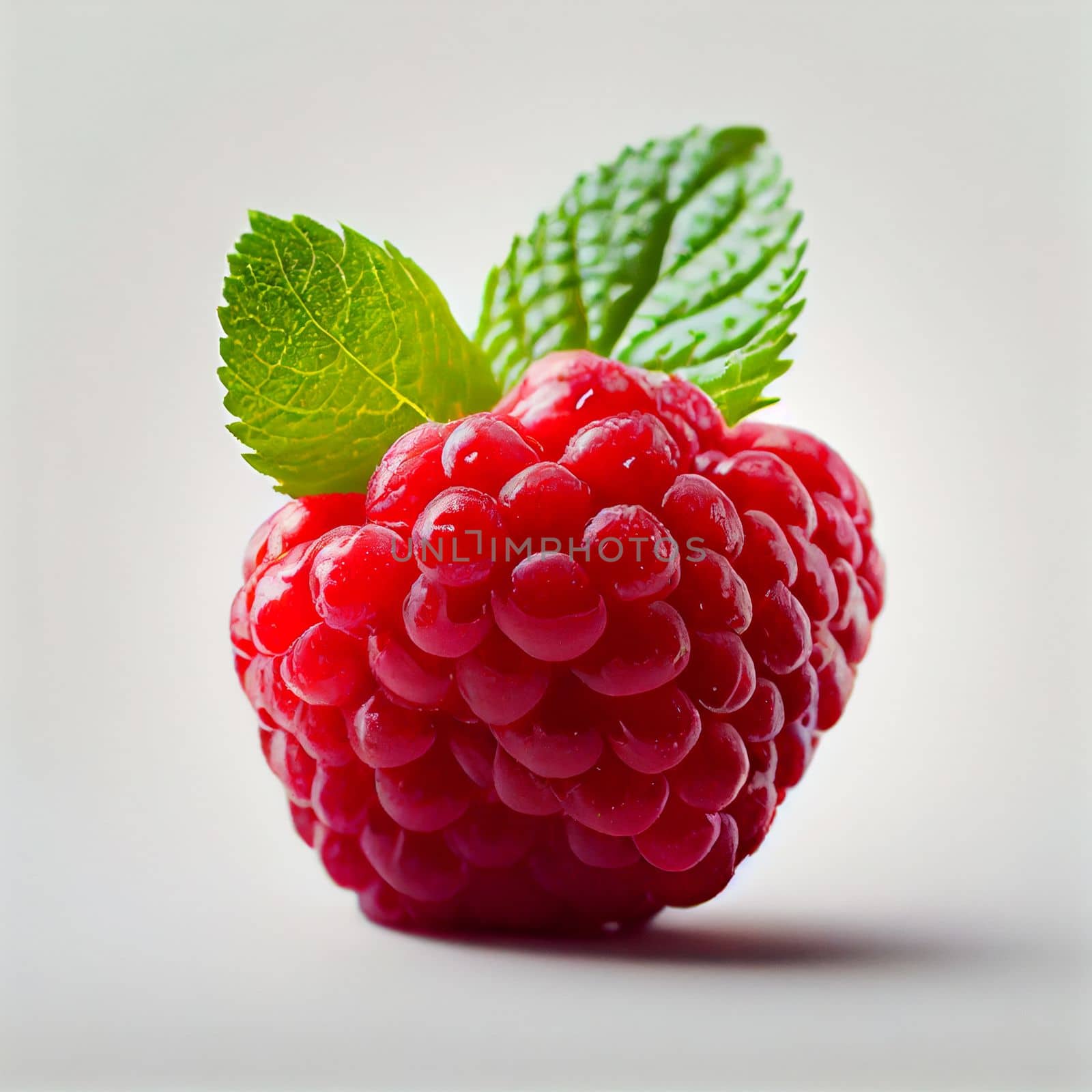 Raspberry fruit isolated on white background.