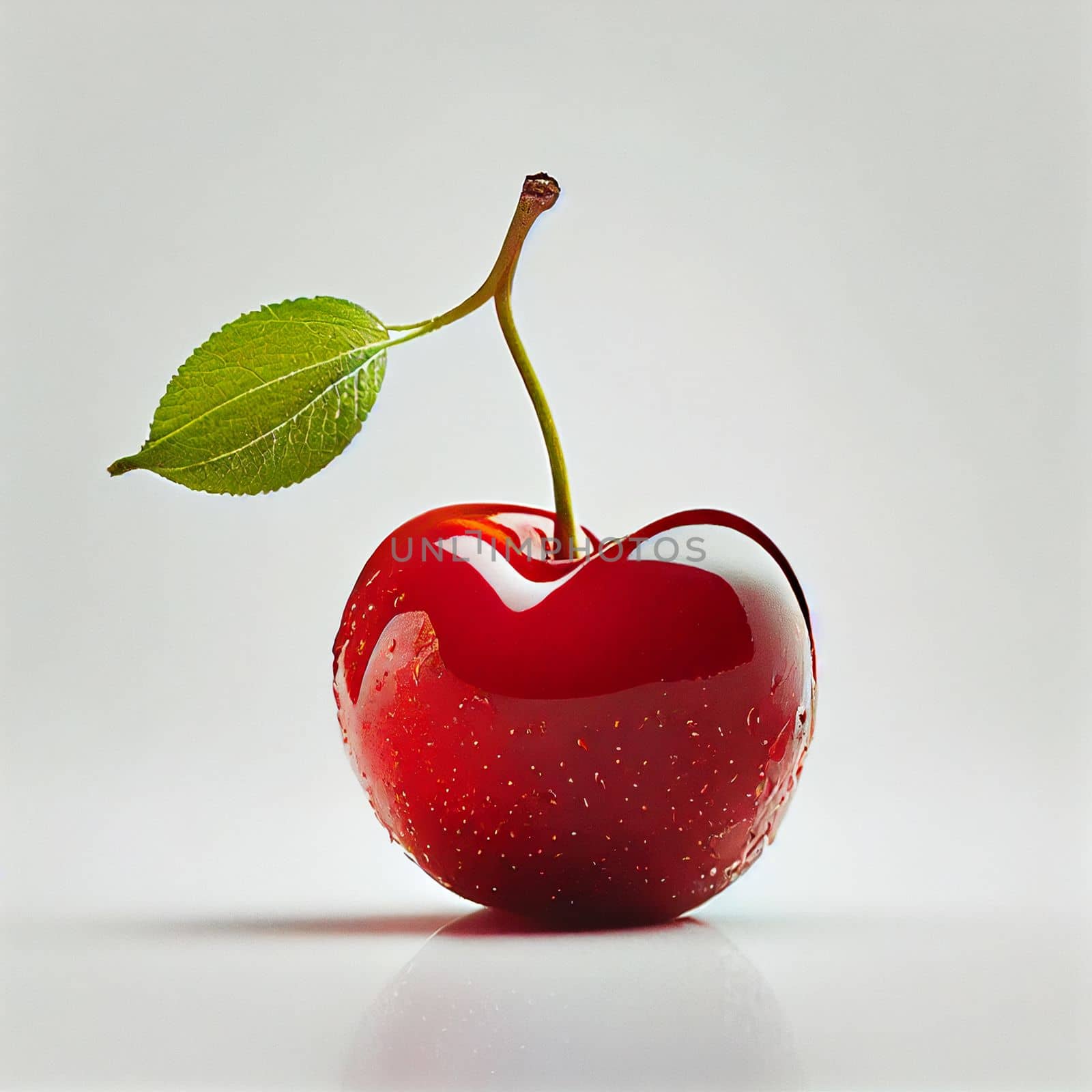 Cherry fruit isolated on white background. by FokasuArt