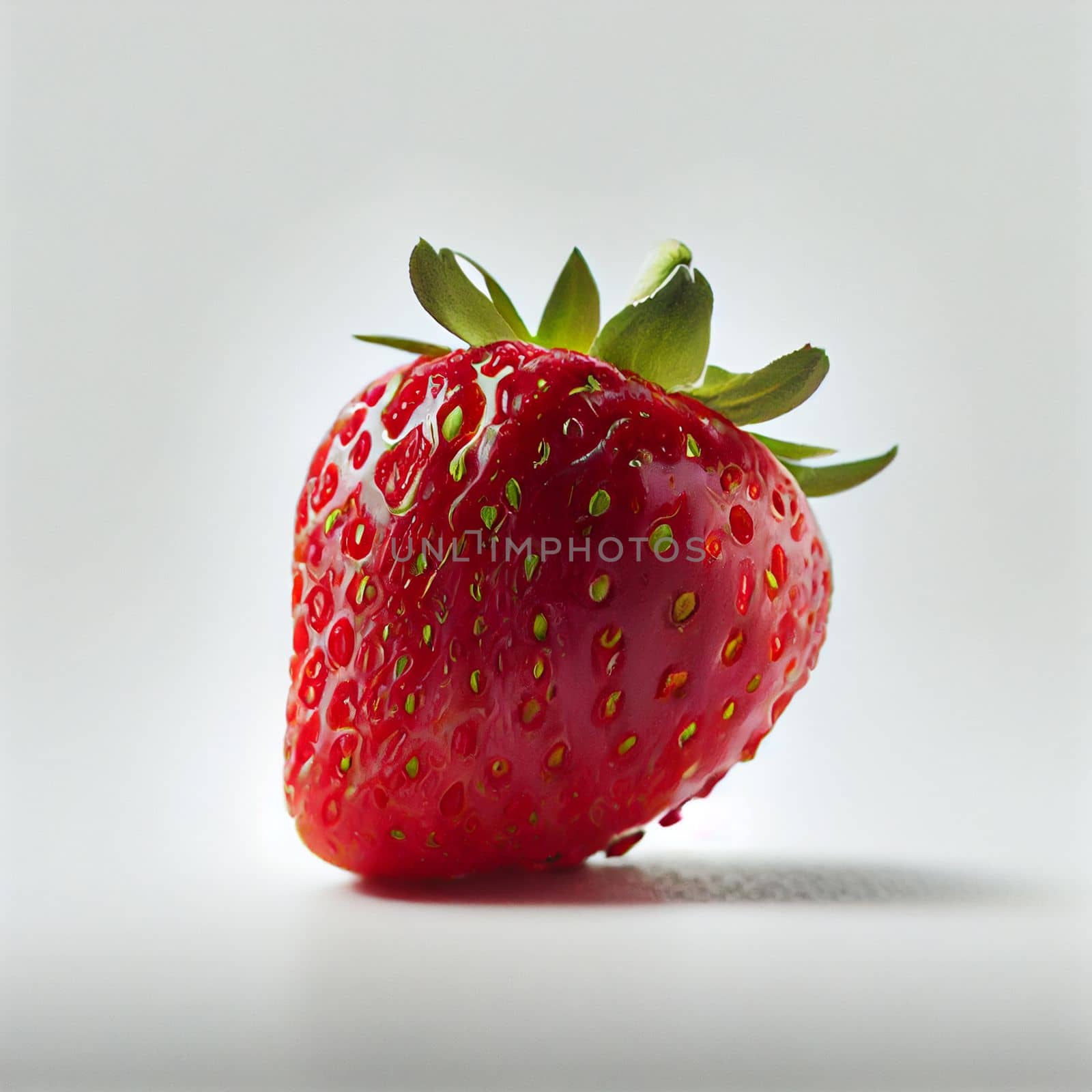 Strawberry fruit isolated on white background. by FokasuArt