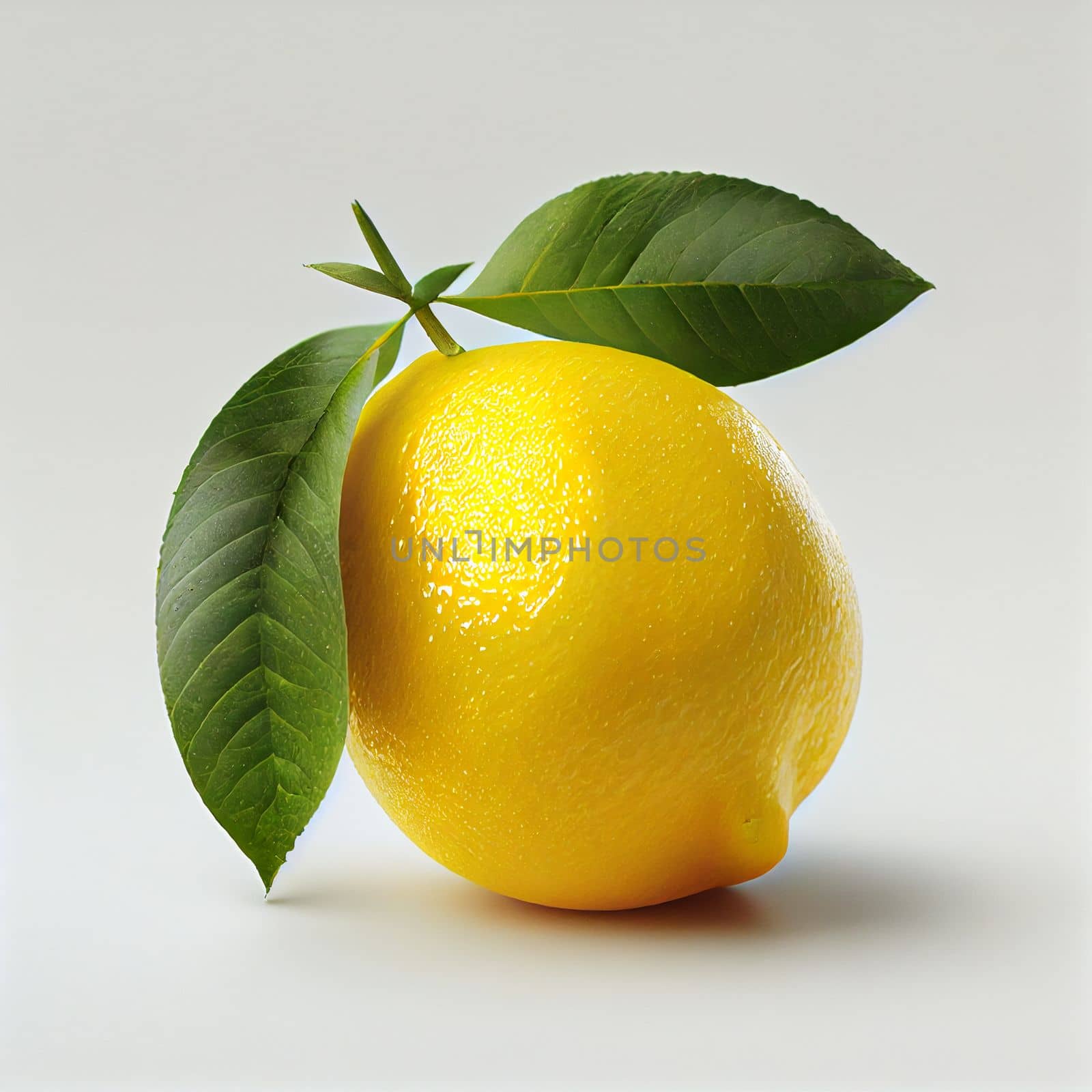 Lemon fruit isolated on white background. by FokasuArt