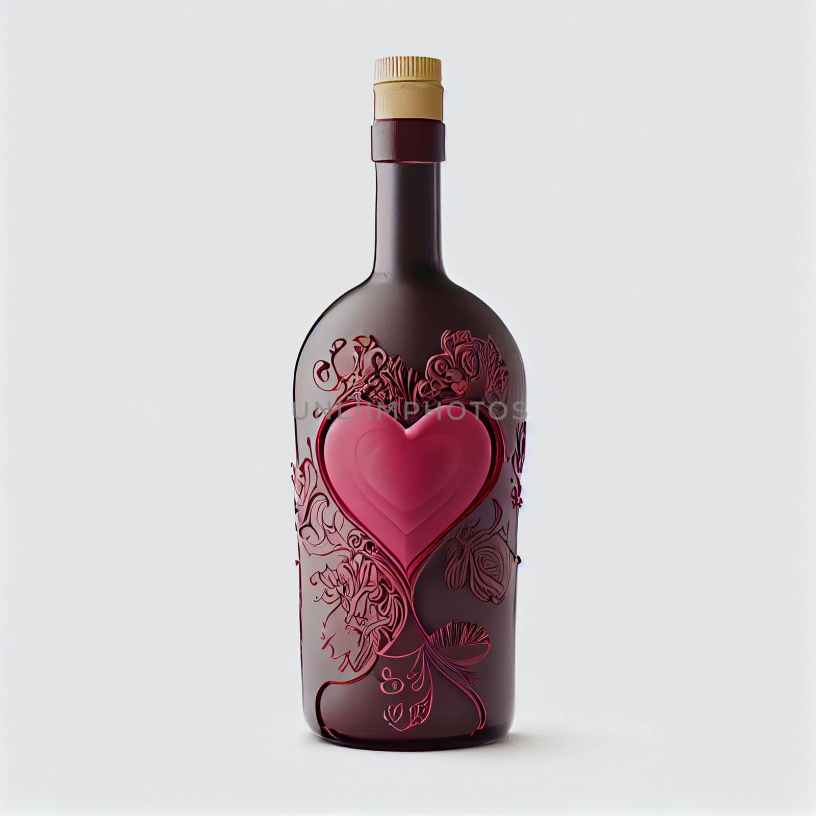 Close up shot of wine for Valentine's Day background with copy space. Gift ideas for Valentine. by FokasuArt