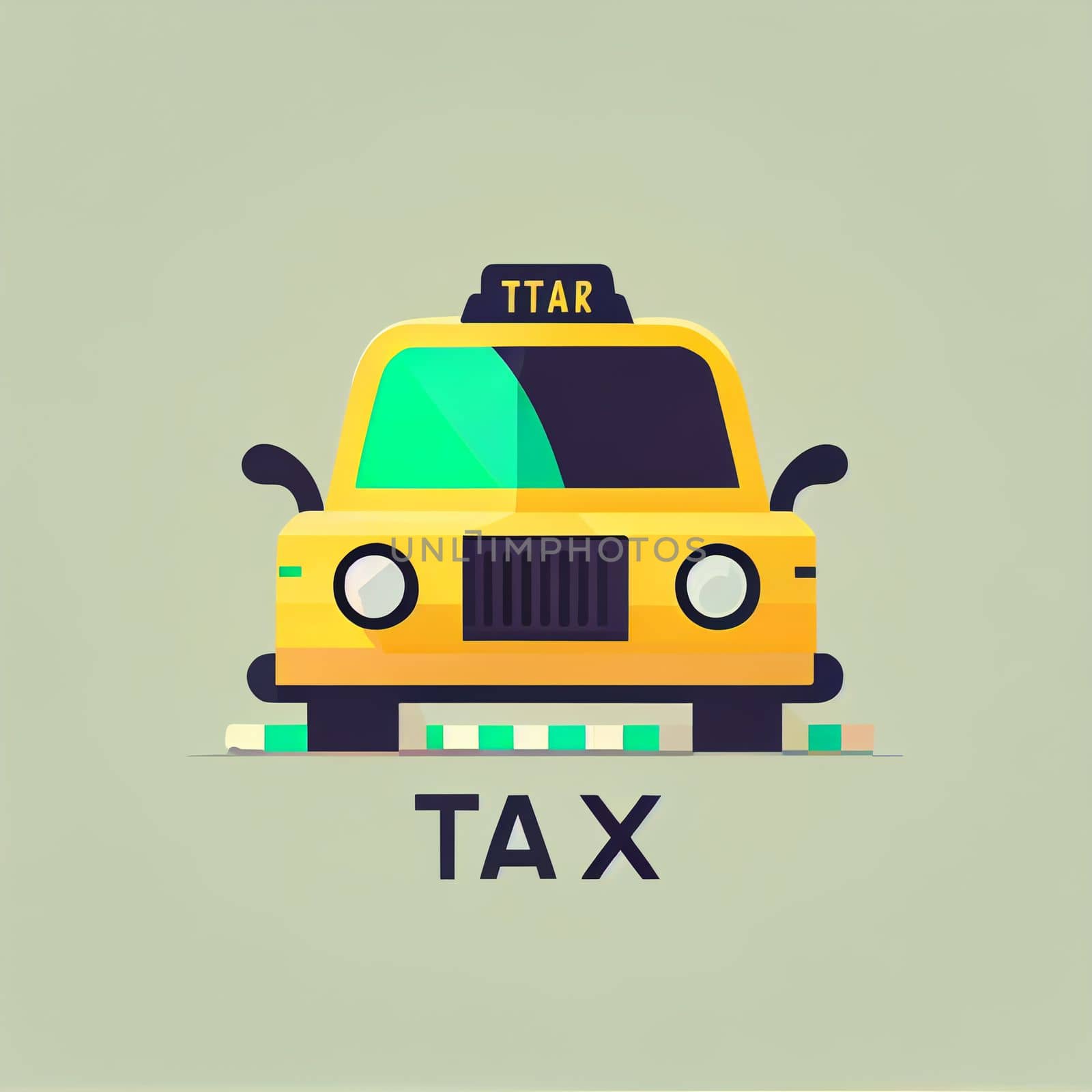 Modern flat design of Transport public transportable taxi for transportation in city. by FokasuArt