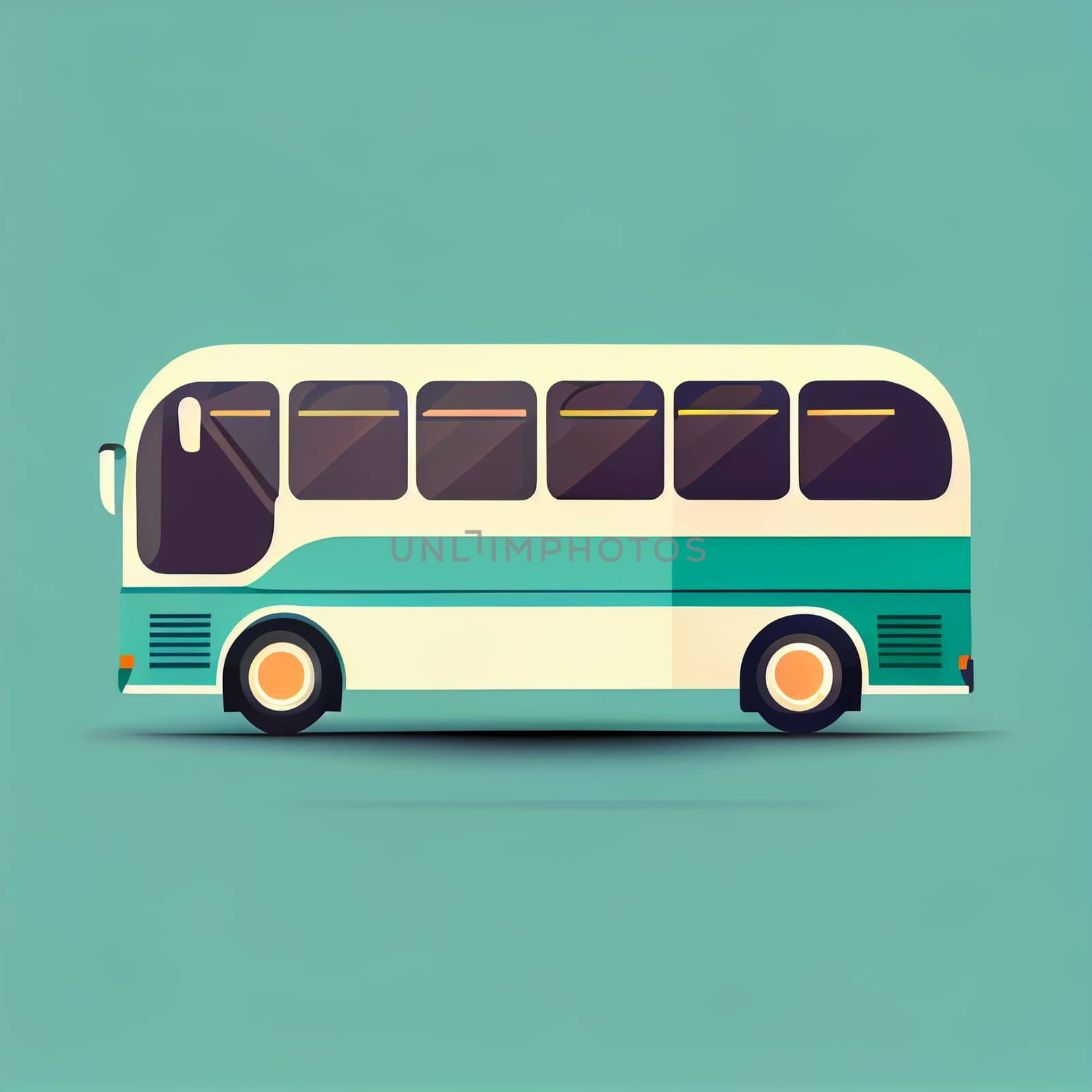 Modern flat design of Transport public transportable bus for transportation in city. by FokasuArt