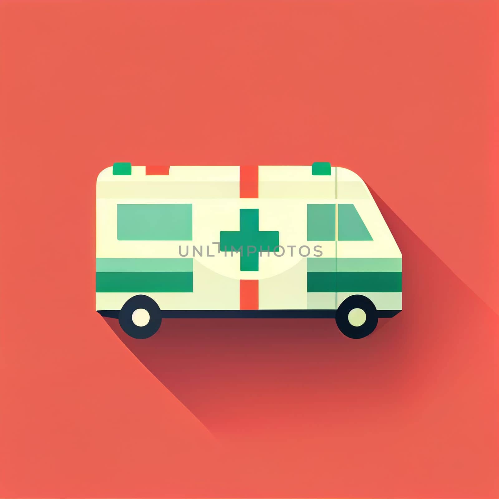 Modern flat design of Transport public transportable ambulance for transportation in city. by FokasuArt