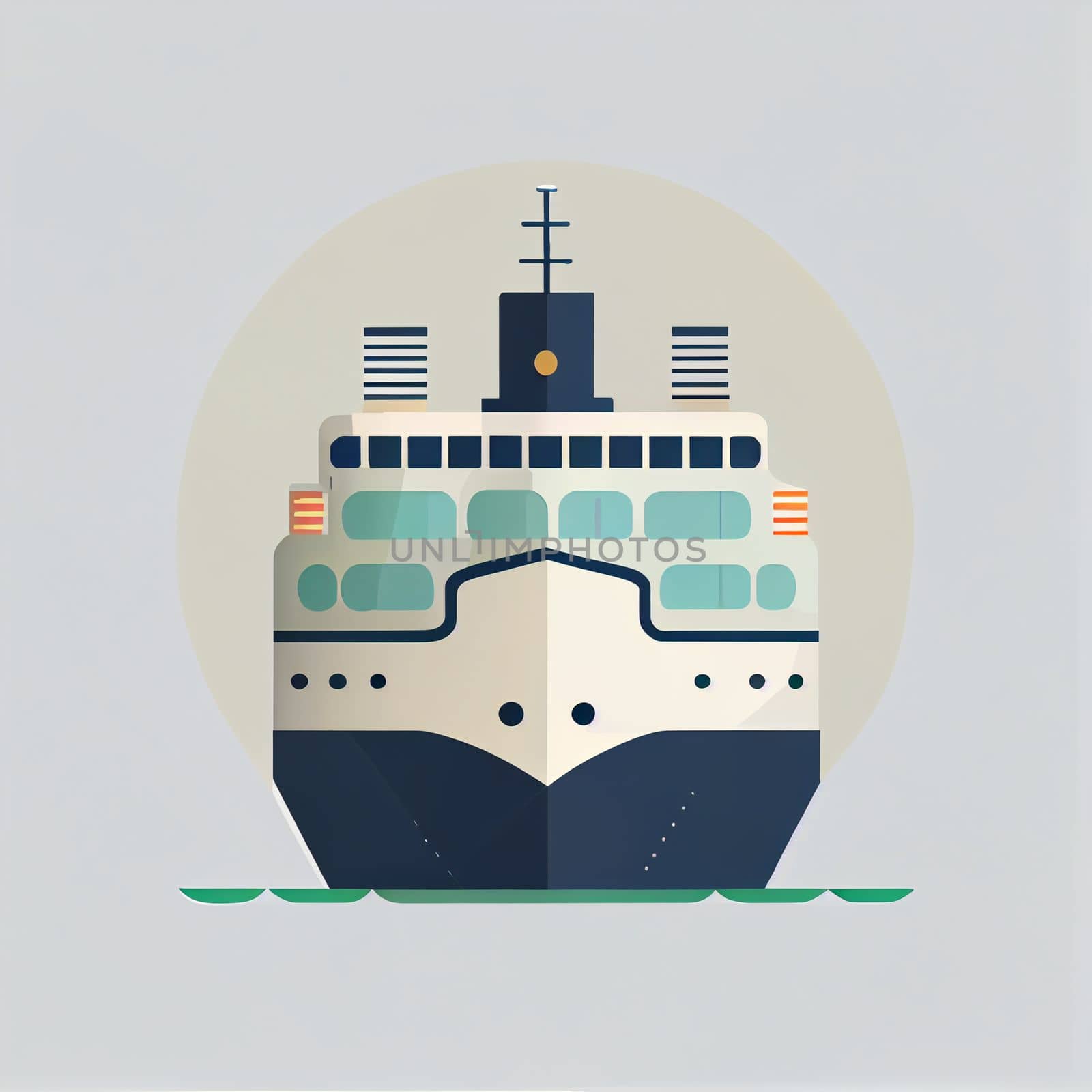 Modern flat design of Transport public transportable ship for transportation in city. by FokasuArt