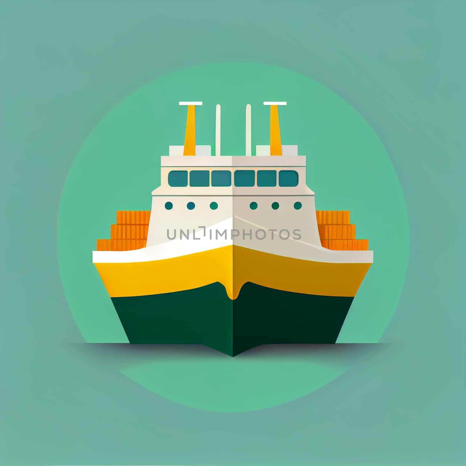 Modern flat design of Transport public transportable ship for transportation in city. illustration flat style.