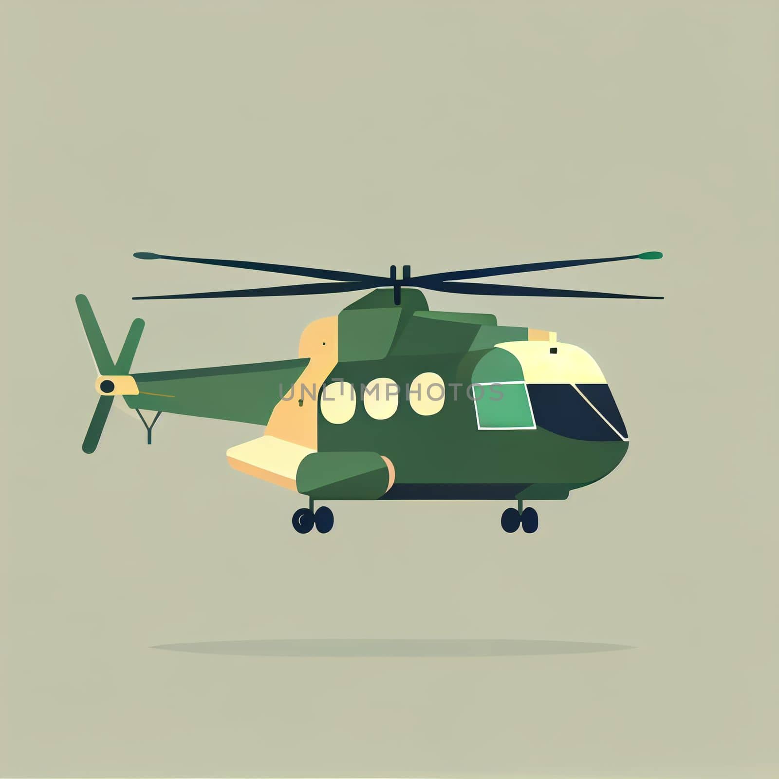 Modern flat design of Transport public transportable helicopter for transportation in city. by FokasuArt